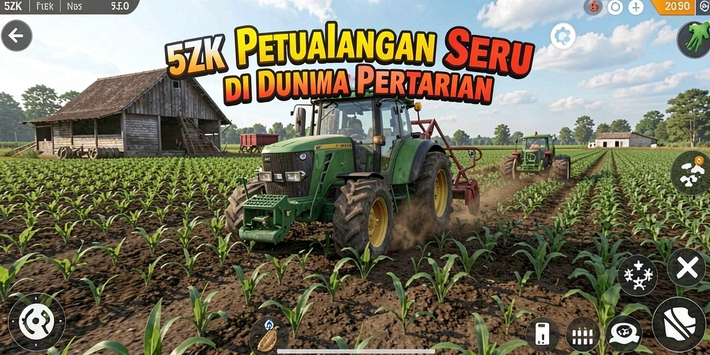 Tampilan gameplay 5ZK yang seru, menunjukkan aktivitas bertani yang menarik.