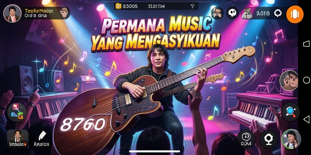 Screenshot gameplay 8768 yang menampilkan pengalaman bermain musik.