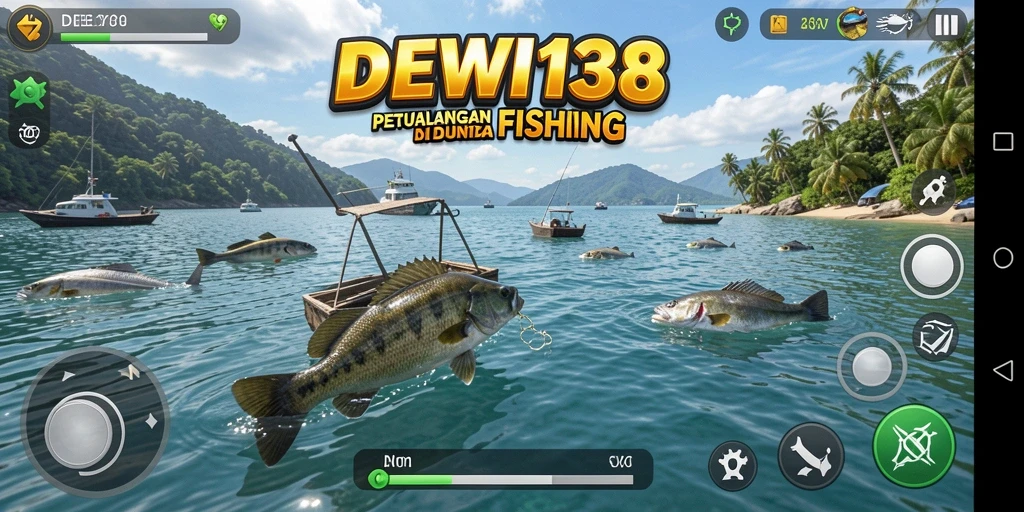 Screenshot DEWI138 menampilkan gameplay memikat saat memancing ikan.