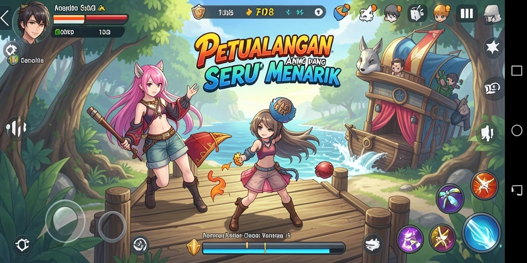 Screenshot gameplay F08 menampilkan aksi karakter Anime yang menegangkan.