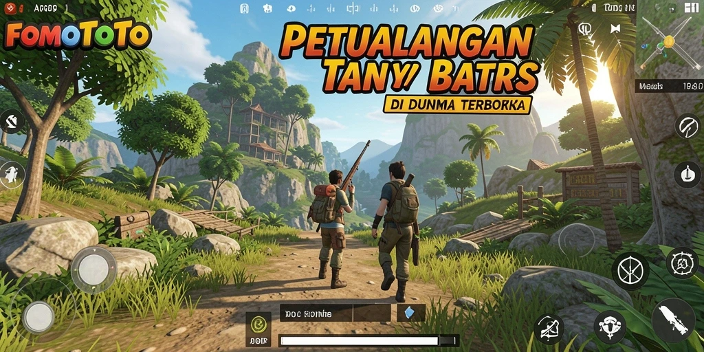 Tangkapan layar gameplay menunjukkan eksplorasi di dunia terbuka FOMOTOTO.