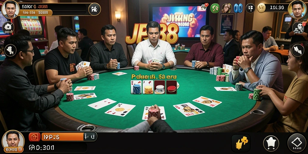 Tampilan gameplay seru dalam aplikasi JPS88 Poker.
