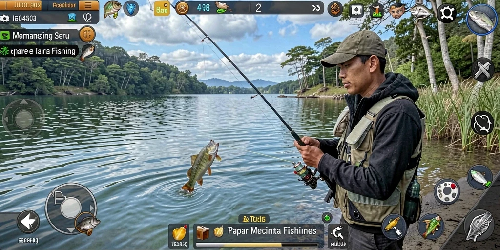 Tampilan menarik dari gameplay memancing di JUDOL303.