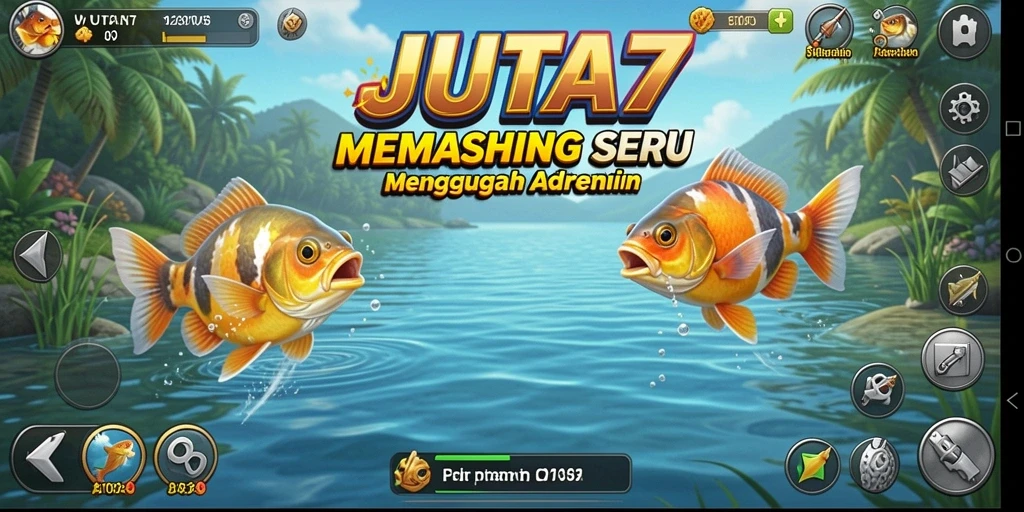 Screenshot JUTA7 menampilkan aksi mendebarkan saat menangkap ikan di lautan.