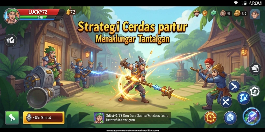 Tampilan menarik dari gameplay strategis LUCKY72.