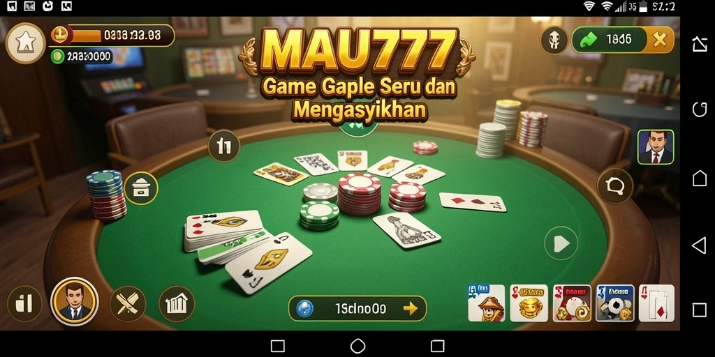 Gameplay seru Gaple di MAU777 dengan interaksi antar pemain.