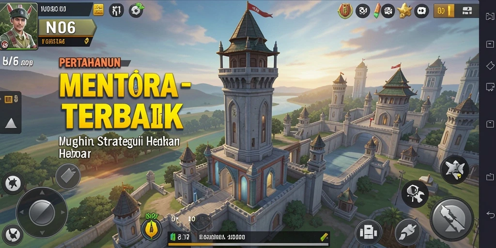 Tampilan permainan N06 dalam Tower Defense yang menegangkan.
