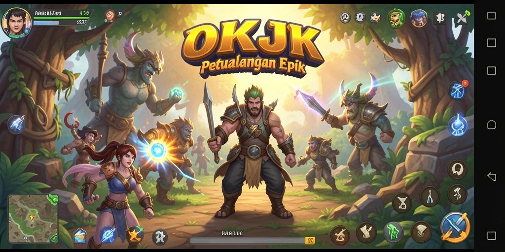 Tampilan aksi seru dalam permainan RPG OKJK.