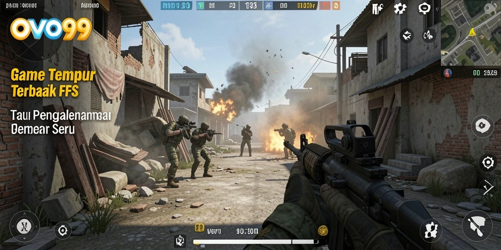 Tampilan gameplay intens dari OVO99 yang penuh aksi dan strategi.