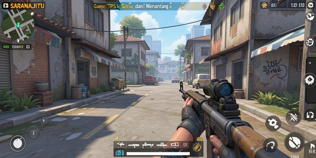 Screenshot gameplay SARANAJITU menunjukkan pertempuran intens dan grafis yang menawan.