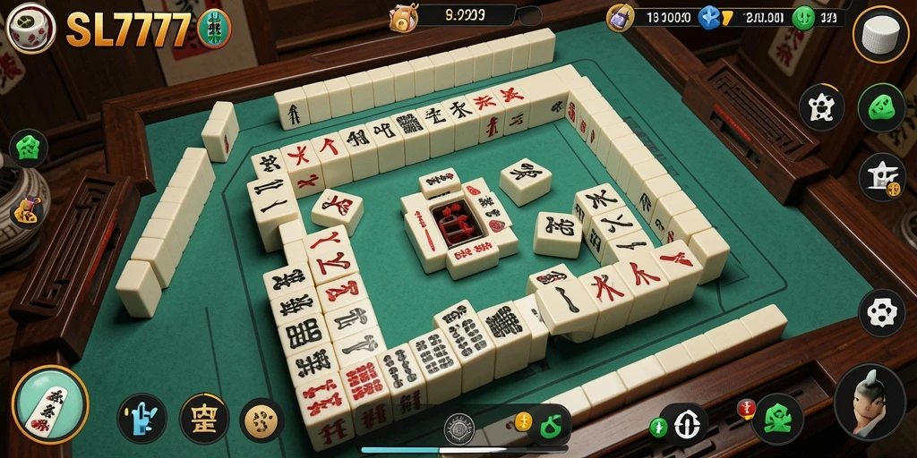 Tampilan gameplay SL777 dengan grafis Mahjong yang menarik.