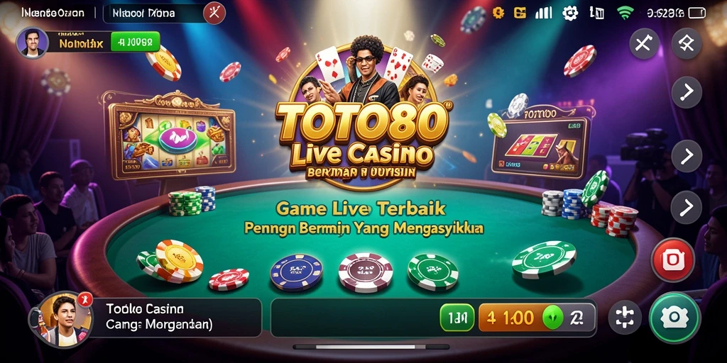 Tampilan gameplay Live Casino yang memukau dan interaktif di TOTO80.