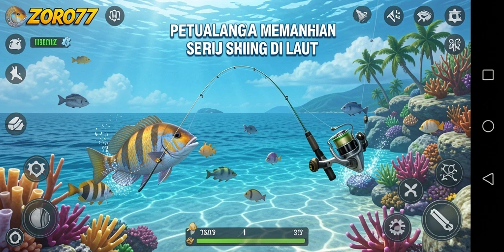 Tangkapan ikan besar dalam gameplay ZORO77.